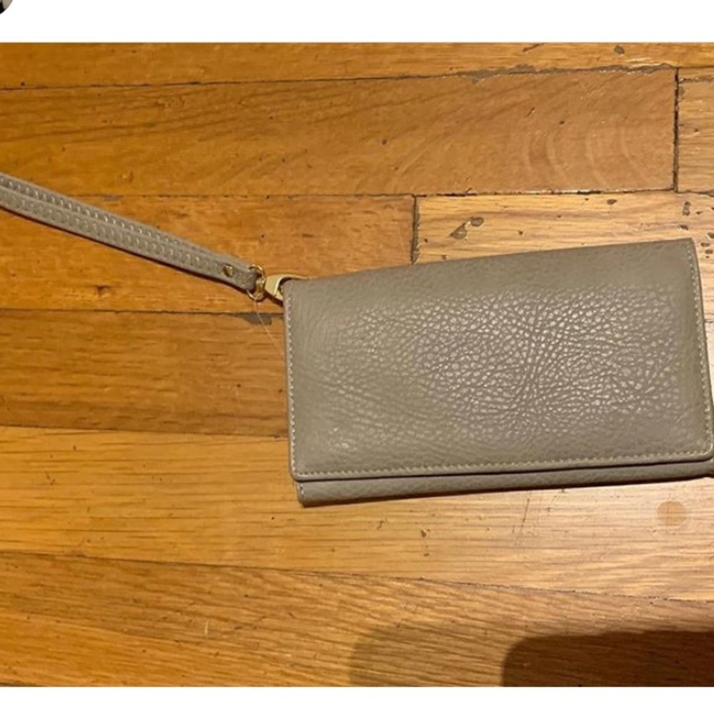 Grey leather wrist band wallet